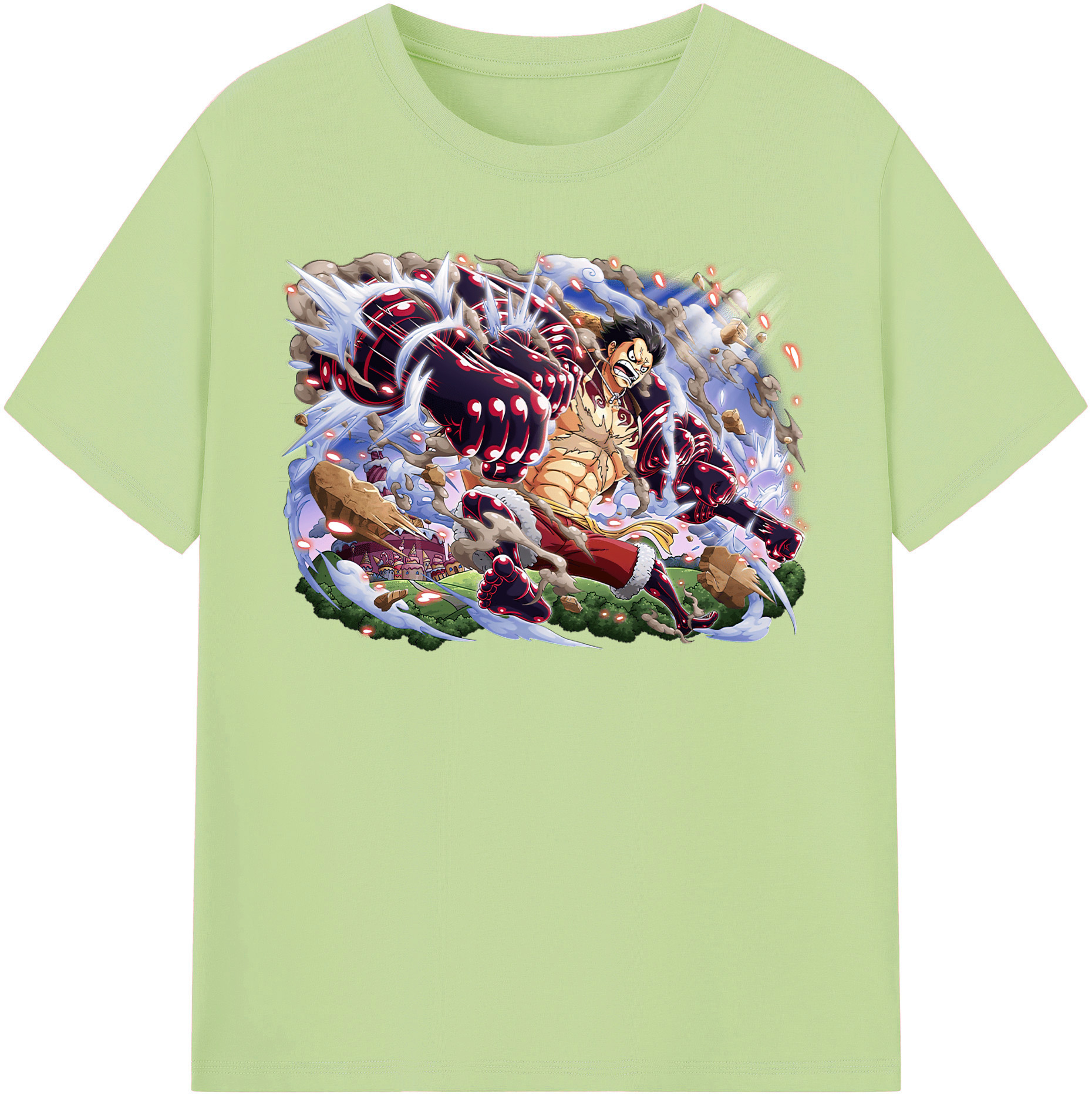 ワンピース モンキー・D・ルフィ ONE PIECE Monkey D. Luffy 綿100％半袖Tシャツ（フロントプリント）